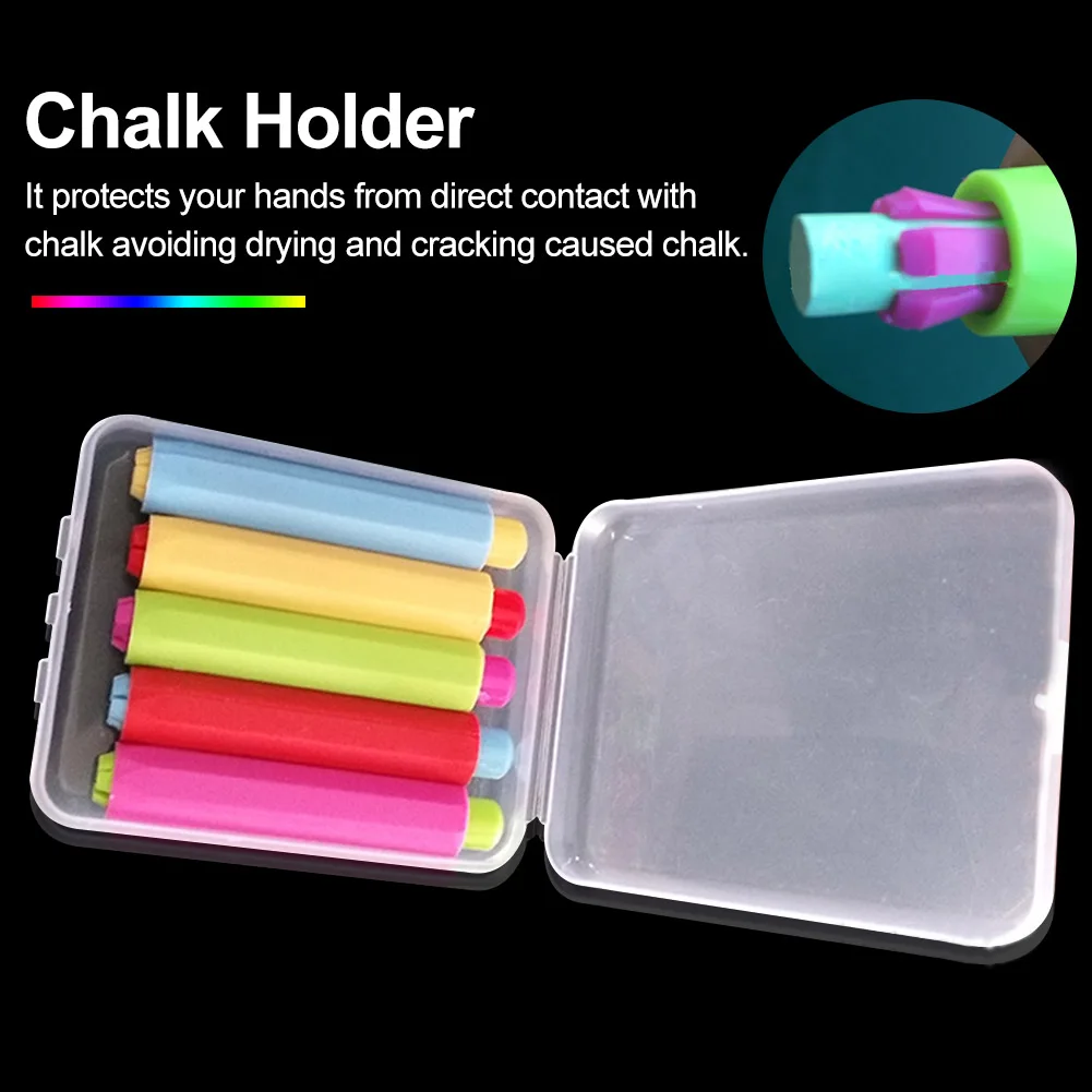 Estuche rígido protector de colores, Clip no tóxico para papelería, soporte de tiza para dibujar, almacenamiento de salud, maestro, niños, escuela y oficina, 5 uds.