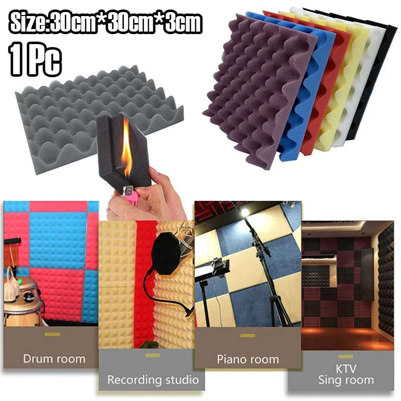 

1pcs 30x30cm Soundproof Foam Egg Profile Sound Absorbent Foam Acoustic Panel Noise Absorption File for KTV Audio Room