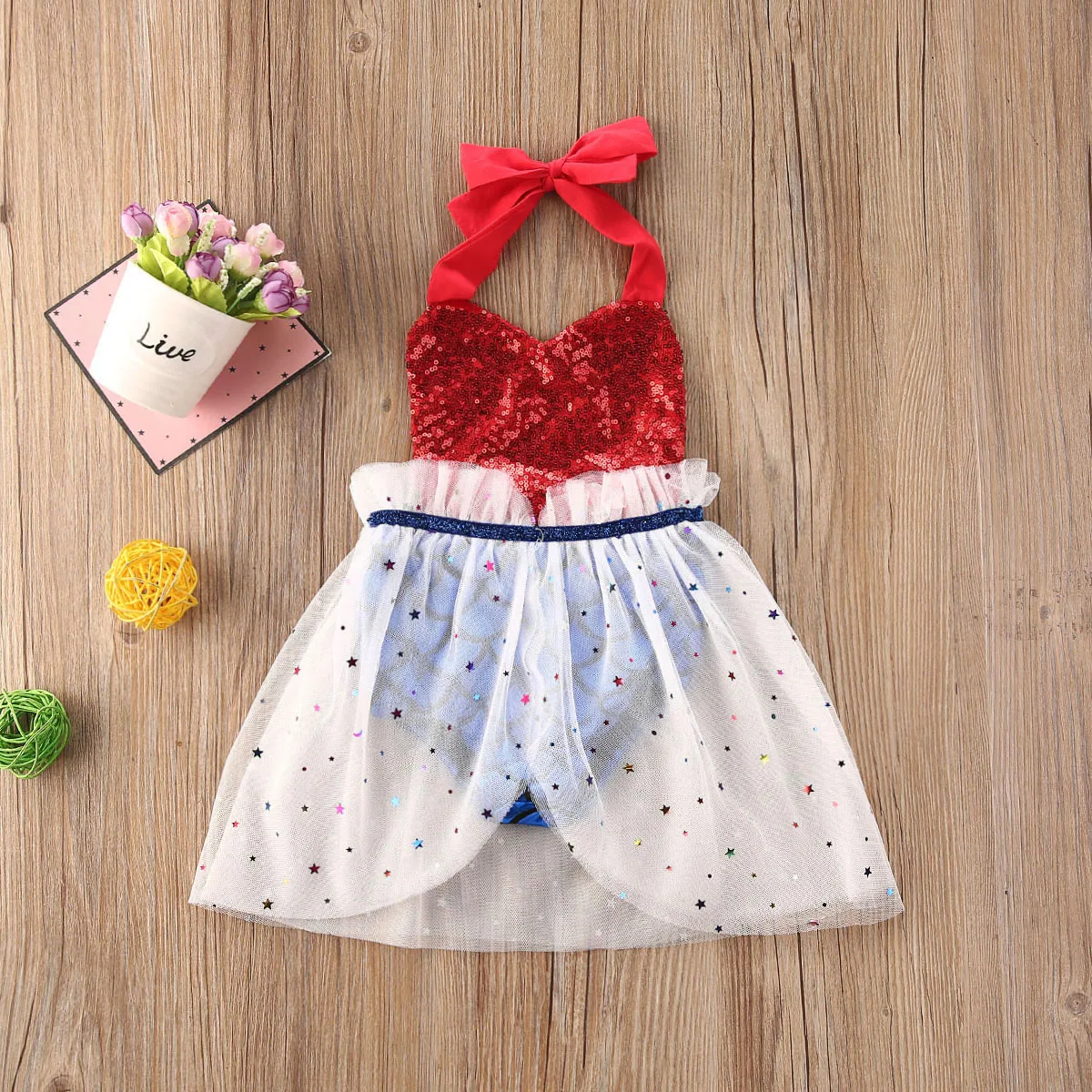 0-24M Newborn Infant Kids Baby Girls Romper Dress Star Sequined Lace Print Sleeveless Belt Jumpsuits Tutu |