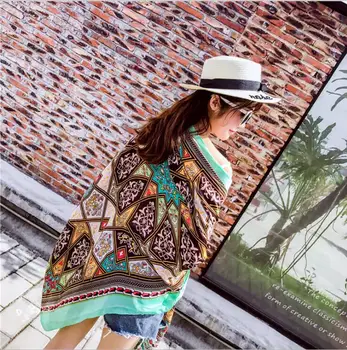 

Brand New Women Cotton Scarf Summer Holiday Beach Scarves Big Square Handkerchief Twill Silk Shawl Design Scarf Sunscreen