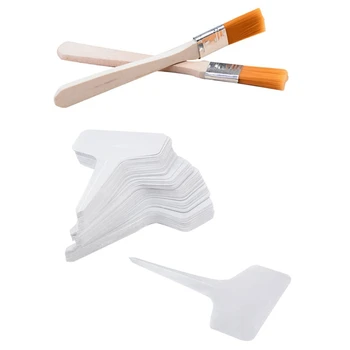 

300PCS Plastic T-Type Plant Tags Labels White Garden Nursery Markers 6x10CM & 10Pcs Succulent Plant Succulent Brush