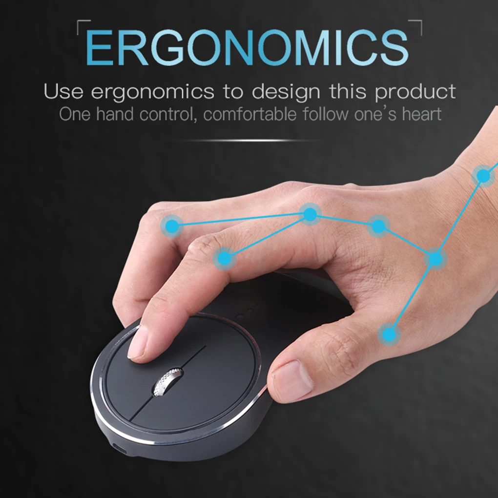 Wireless Office Mouse Ergonomic 2.4GHz Cordless Aluminum Alloy Game Mice PC Desktop Laptop Windows Computer Mouse