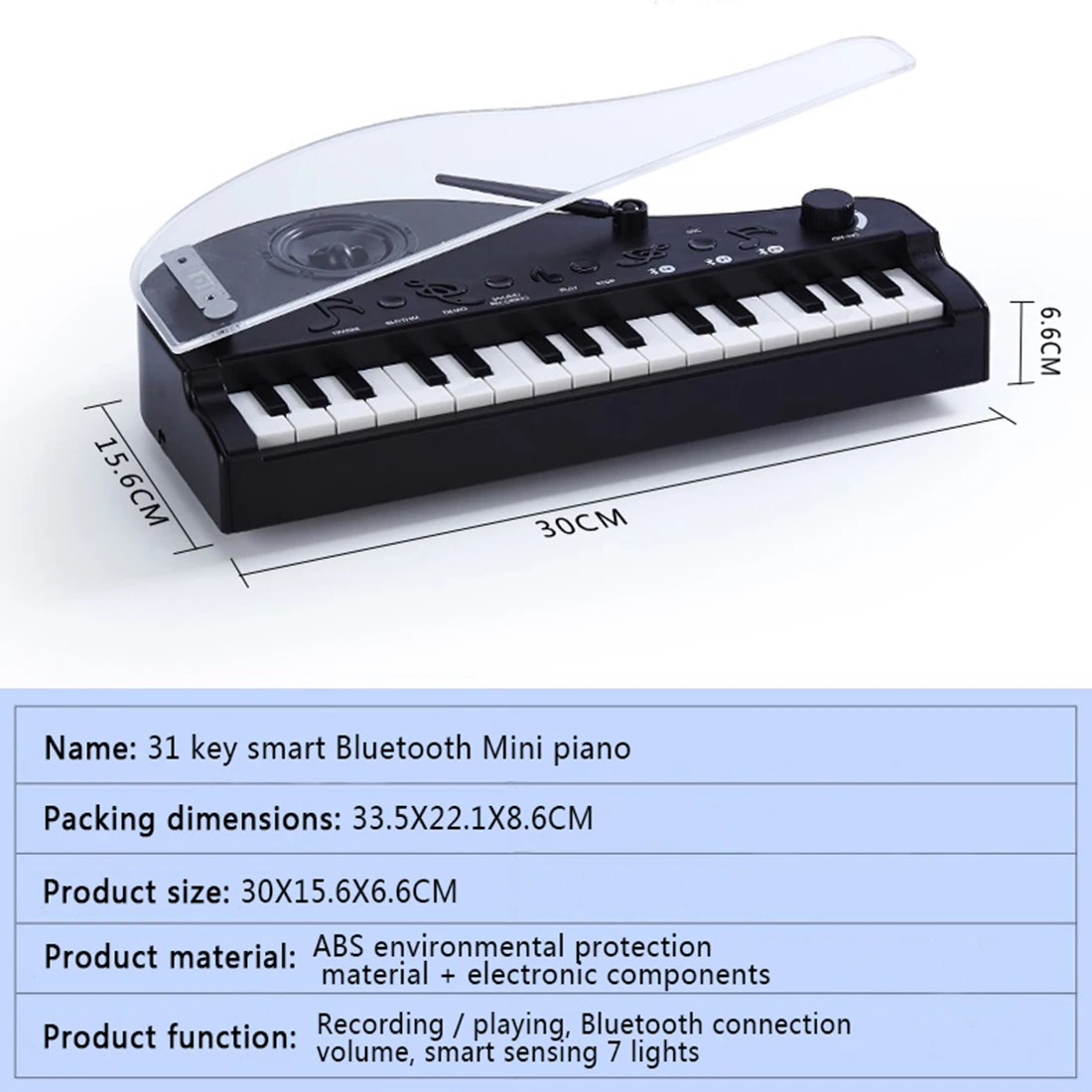 Детская интеллектуальная Bluetooth мини электронная клавиатура пианино игрушка с светильник звуковая Игрушка музыкальный инструмент Рождественский подарок