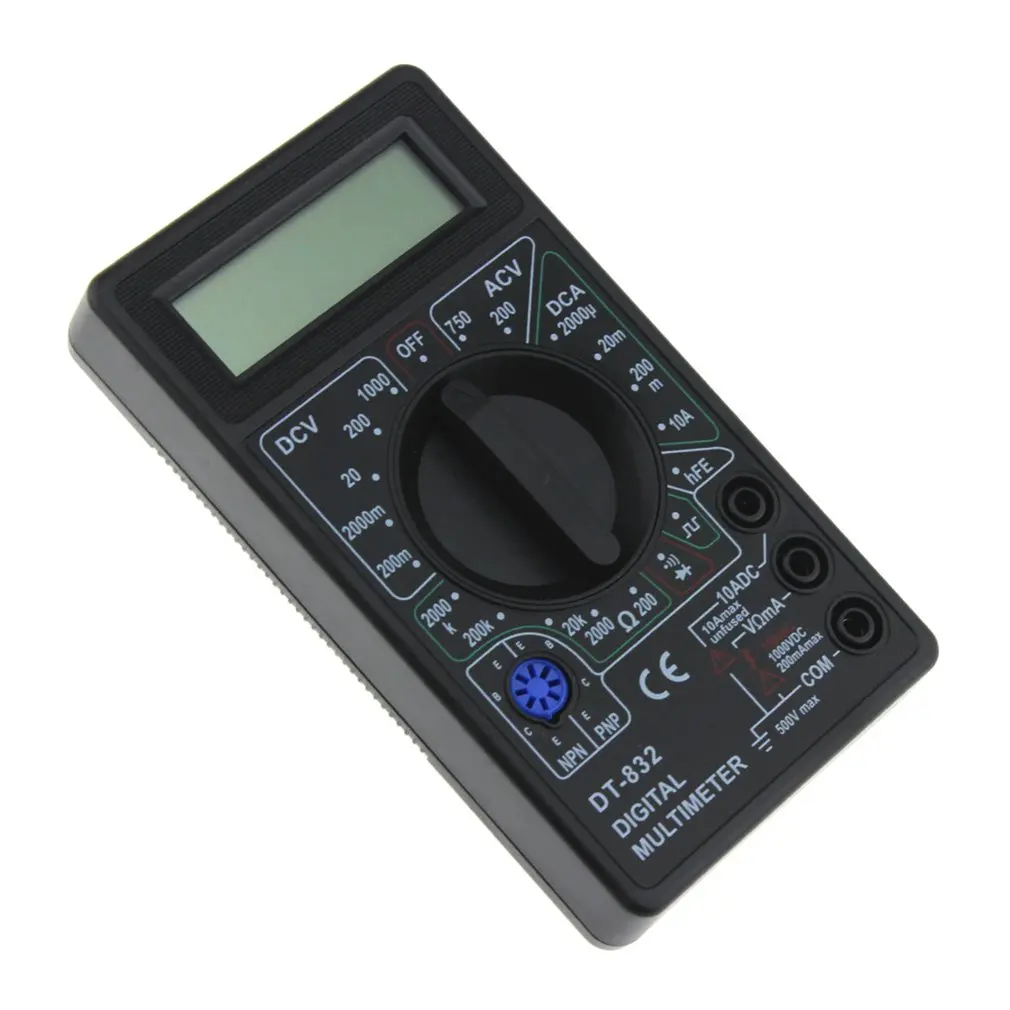 DT-832 мини карманный цифровой мультиметр 1999 отсчетов AC/DC Вольт Ампер Ом диод hFE тестер непрерывности Амперметр Вольтметр Омметр