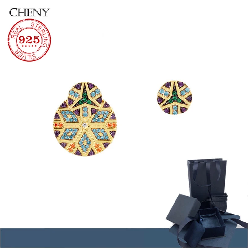 

cheny s925 sterling silver earrings totem luxury design colorful bohemia earrings for womens fashion decoration Monaco jewelry
