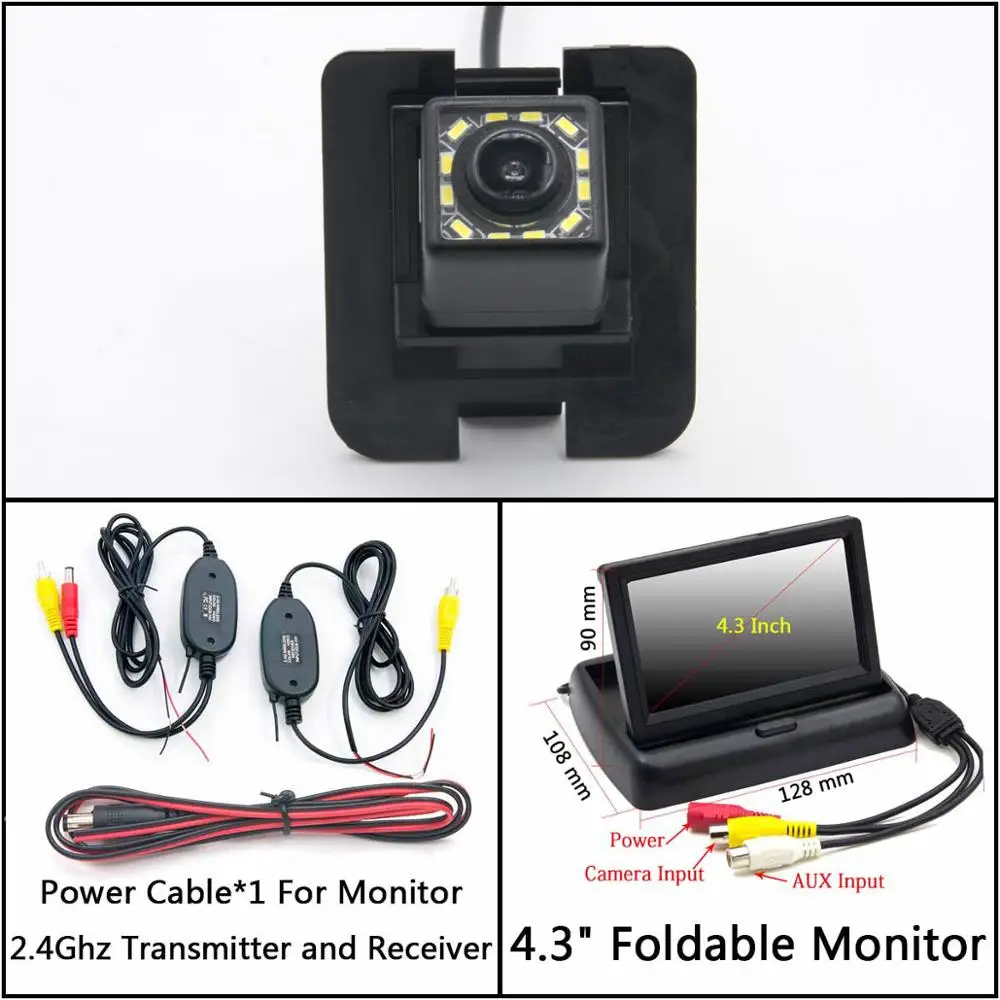 C Wireless 4.3inch F 12 Светодиодный фонарь Автомобильная камера заднего вида для Mercedes Benz S Class W204 W212 W221 Viano Vito S65 S63 S55 AGM автомобильная парковочная резервная - Название цвета: C Wireless 4.3inch F