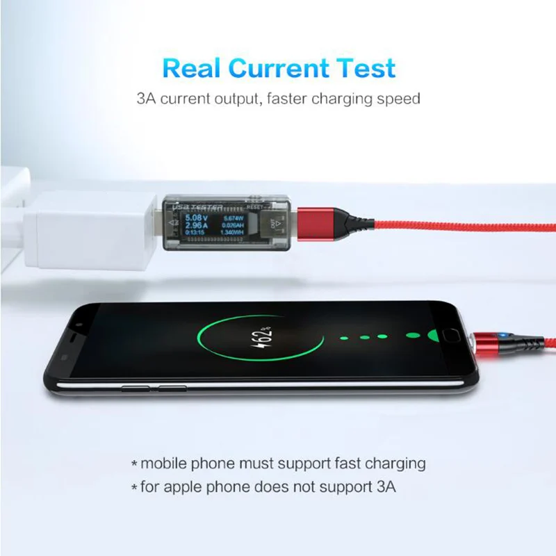 Магнитный кабель KSTUCNE Micro usb type C для iPhone, кабель Lightning, 1 м, 3 А, быстрая зарядка, USB-C, type-C, магнитный кабель для зарядки телефона