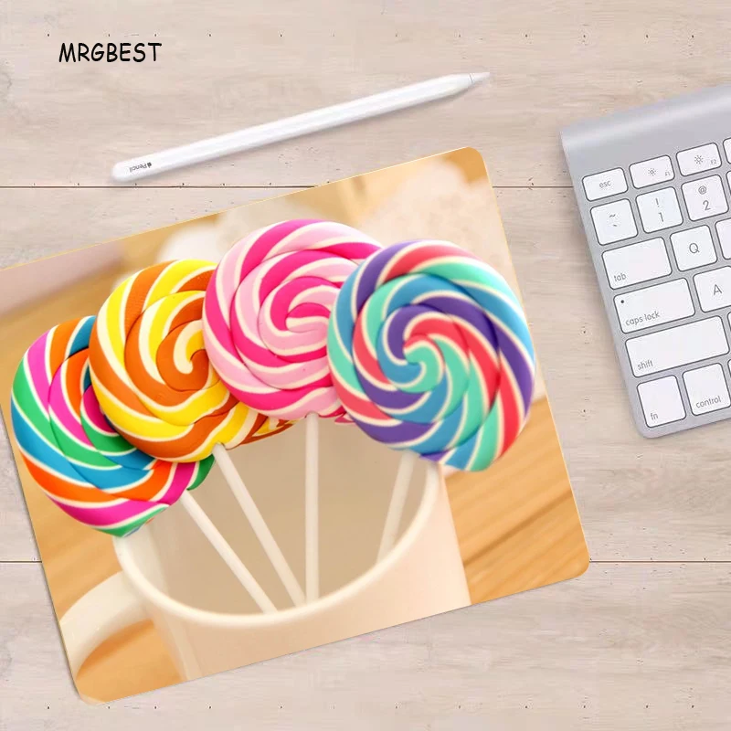 MRGBEST маленький коврик для мыши конфетный рисунок напечатанные прокладки 22x18 см с