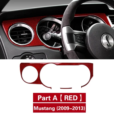 Part A RED Для Ford Mustang 2009-2013 Автомобильные наклейки из углеродного волокна приборная панель внутренняя отделка Литые декоративные полосы - Название цвета: Part A RED