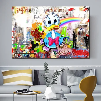 

Modern Graffiti Street Art Cartoon Posters Prints Canvas Painting Wall Art Picture For Living Room Kid's Bedroom Cuadros Decor-9