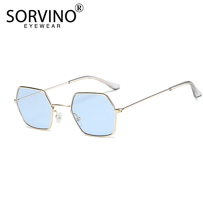 SORVINO de sol hexagonales hombre y mujer, lentes de sol rectangulares de cristal pequeño, de diseño, color azul, para Rave, SVN45b, 2020|Gafas sol para mujer| - AliExpress