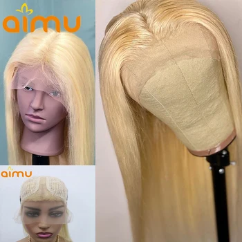 

Long Straight 613 Blonde Human Hair Lace Front Wigs HD Lace Deep T Part Brazilian hair 13x1 Glueless Preplucked Baby Hair