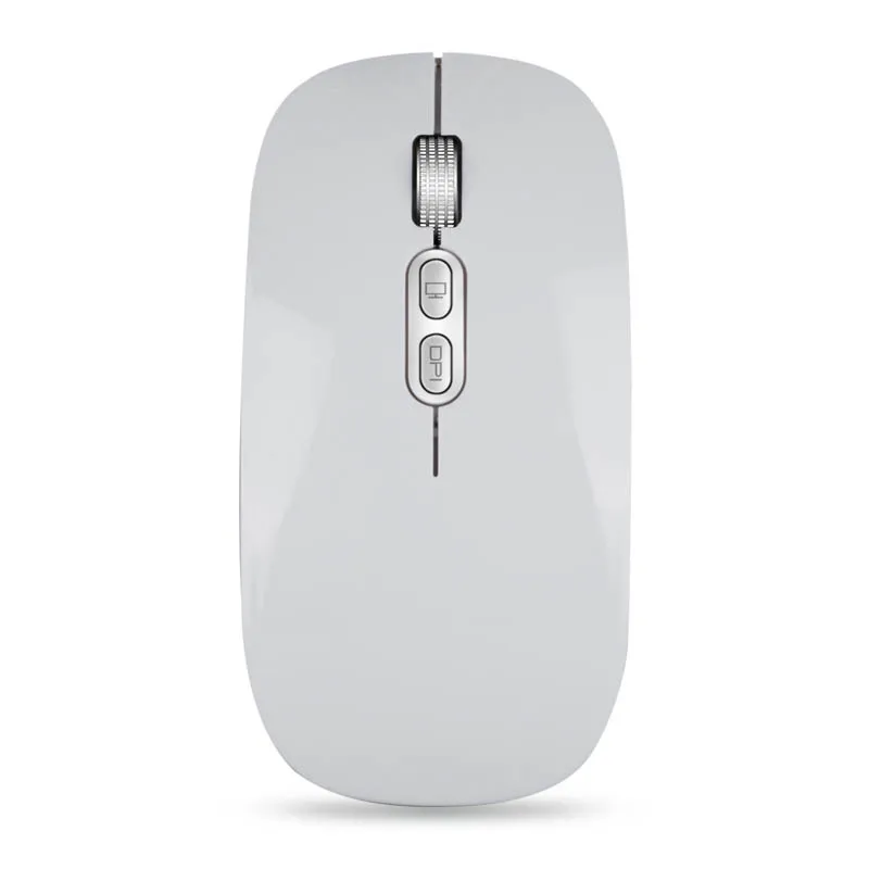 J JOYACCESS Wireless Mouse Silent 2.4GHz Mouse Computer Mause Rechargeable Built-in Battery USB Receiver Mice Ergonomic for Lap - Цвет: White