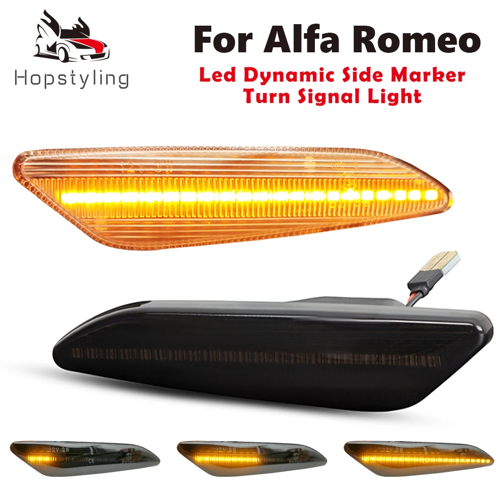 LED Dynamic Side Marker Lights Arrow Turn Signal Blinker Lamps For Alfa Romeo 156 / 156 Sportwagon typ (932) / 147 typ (937)
