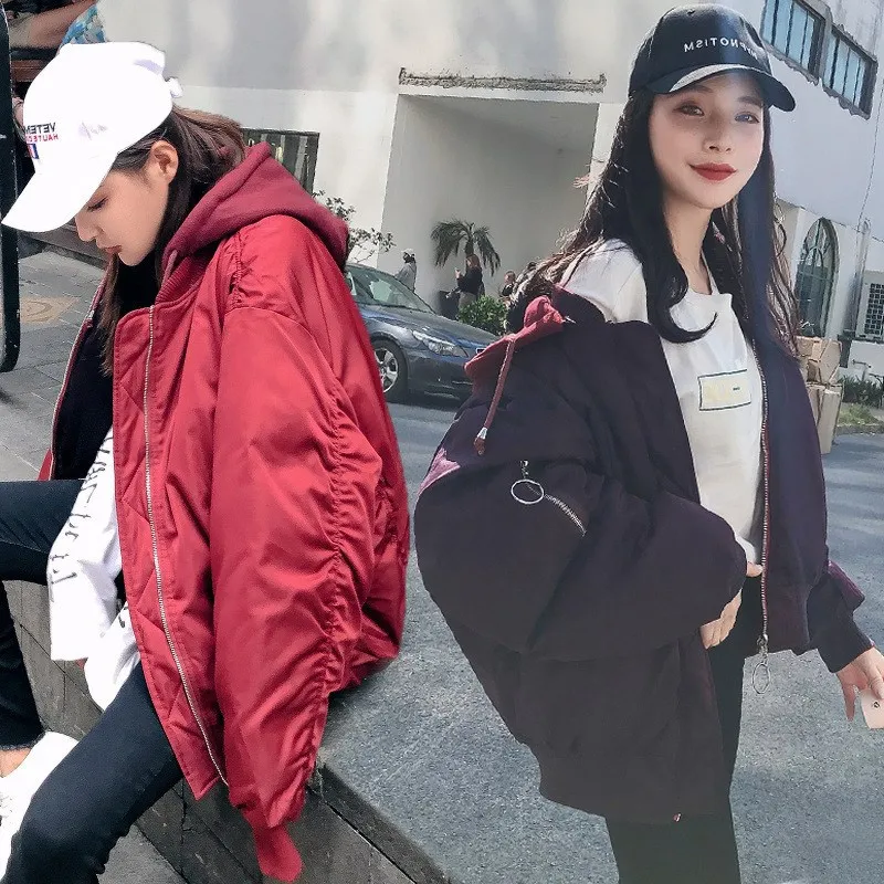 

Korean-style Students Reversible CHIC Cotton Coat Women's Winter 2018 New Style Short Loose-Fit Small Cotton-padded Clothes Thic