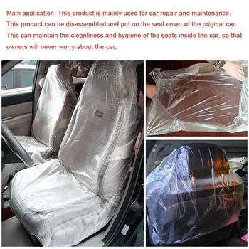 

100pcs universal car disposable PE plastic soft seat cover waterproof car repair protective cover