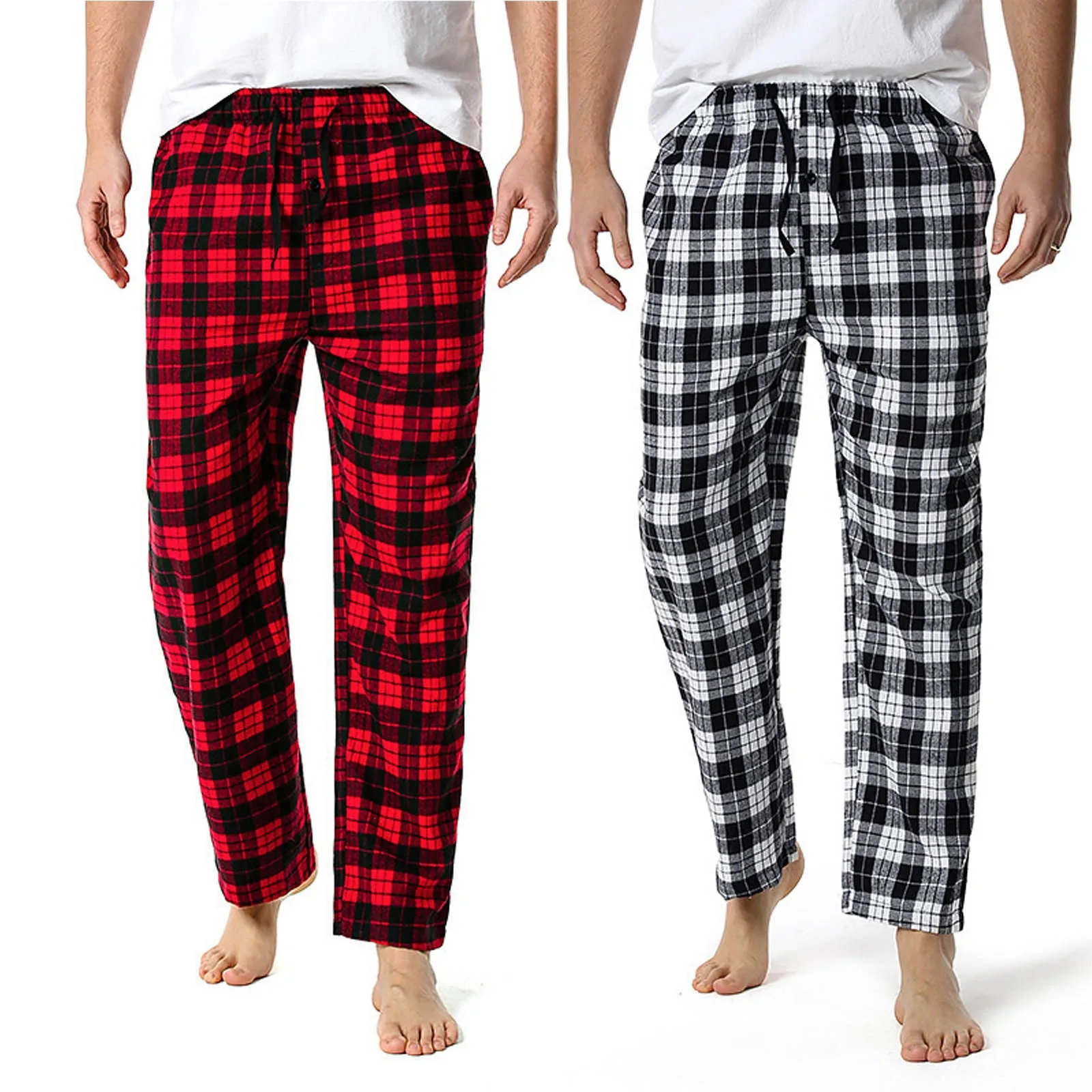 Men's Loose Plaid Pants Fashion Men 