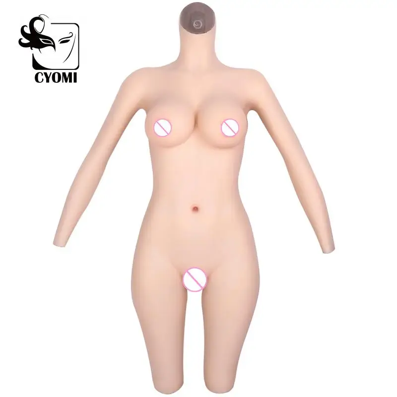 CYOMI Sping Sale 5-point Vagina Bodysuit with Arm Vagina for Crossdresser Drag Queen Shemale Fake Silicone Boobs Breast Form