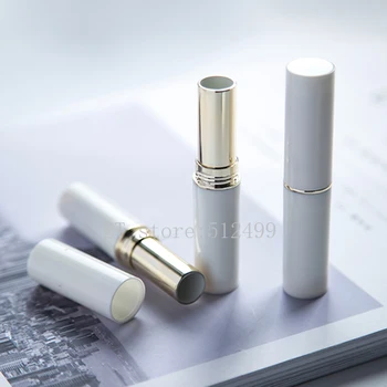 

1/2/5/10pcs White Gold Silver Round Direct Hot Filling Lipstick Tube Lip Balm Container Empty Lipstick Shell Packaging Homemade