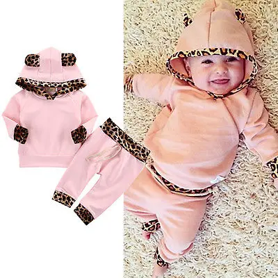  New Casual Newborn Infant Baby Girls Clothes Hoodie Long Sleeve Coat Tops+Pants Leggings Outfits Se