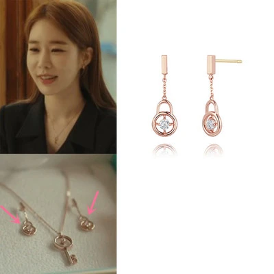 Ожерелье+ серьги парк мин юный йо на ТВ почему госстор Кинг драма корейская модная Ювелирная цепочка подарок на день Святого Валентина