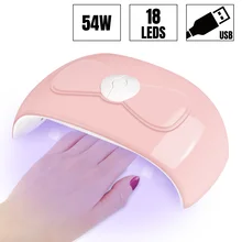 Dmoley 54 Вт УФ светодиодная лампа для сушки ногтей для всех типов геля 18 шт. светодиодный светильник для ногтей с USB зарядкой маникюрные инструменты для ногтей