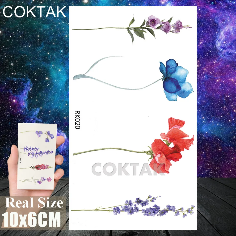 Watercolor Flower Temporary Tattoos Fashion Sticker For Women Girls Fake Quality Tattoo Decal Body Art Painting Arm Tatoos Sheet Watercolor Flower Temporary Tattoos Fashion Sticker For Women Girls Fake Quality Tattoo Decal Body Art Painting Arm Tatoos Sheet