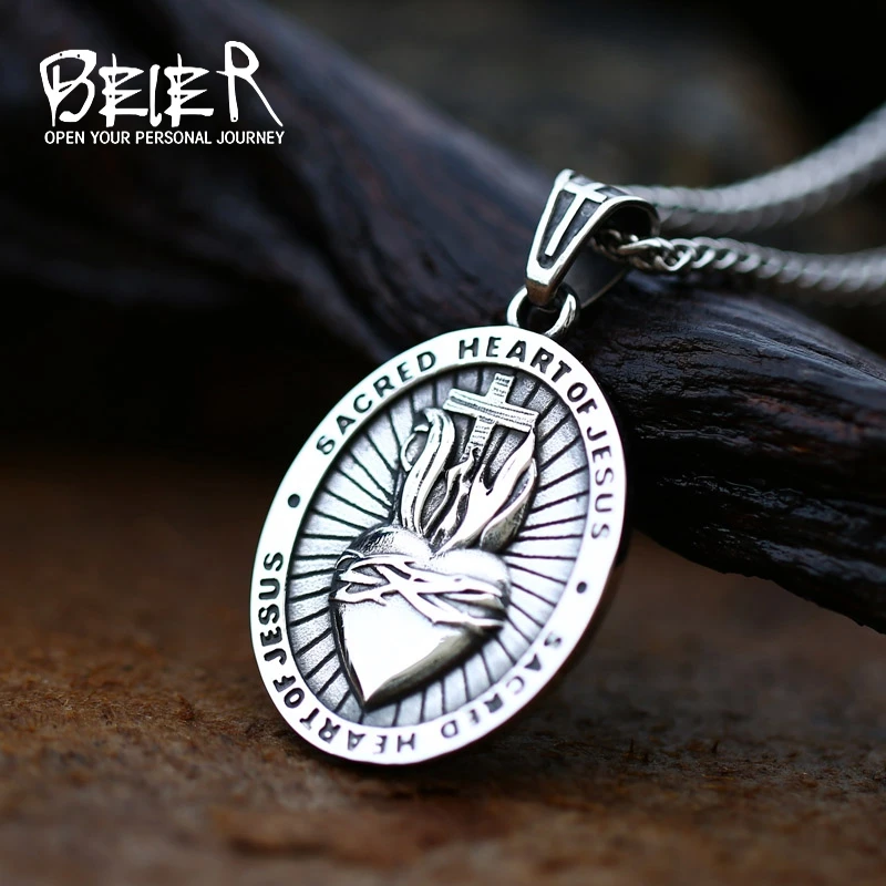 Медаль Святого Кристофера амулет со священным сердцем Иисуса католическая