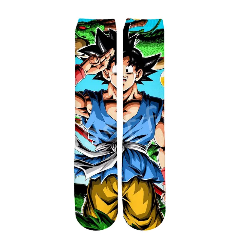 Tessffel Горячая Аниме Dragon Ball Z Goku Saiyan Harajuku, унисекс, Повседневные детские носки, модель 3D полный с рисунком кролика для мальчиков и девочек/мужские/женские разноцветные безбортные носки S-2