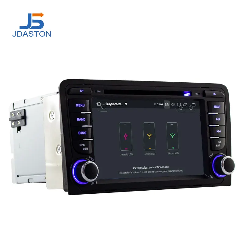 Excellent JDASTON Android 9.0 Car Multimedia Player For Audi A3 S3 GPS Navigation Stereo 2 Din Car Radio WIFI DVD CD 4G+64G Octa Cores RDS 2