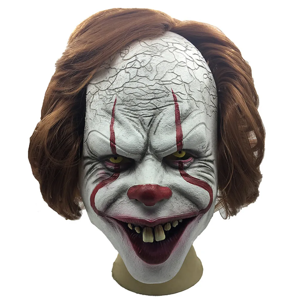 Stephen King's It маска ужаса одежда для клоуна Маска Клоун маска на Хеллоуин для косплея костюм реквизит