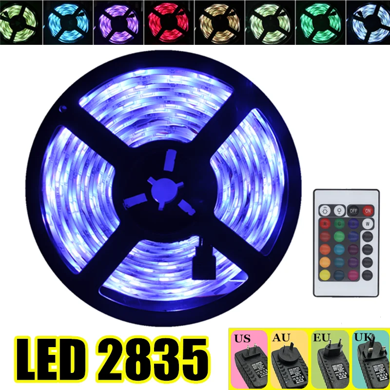 Светодиодный ленточный светильник s RGB SMD 2835 5 м 10 15 Водонепроницаемый Цвет Гибкая