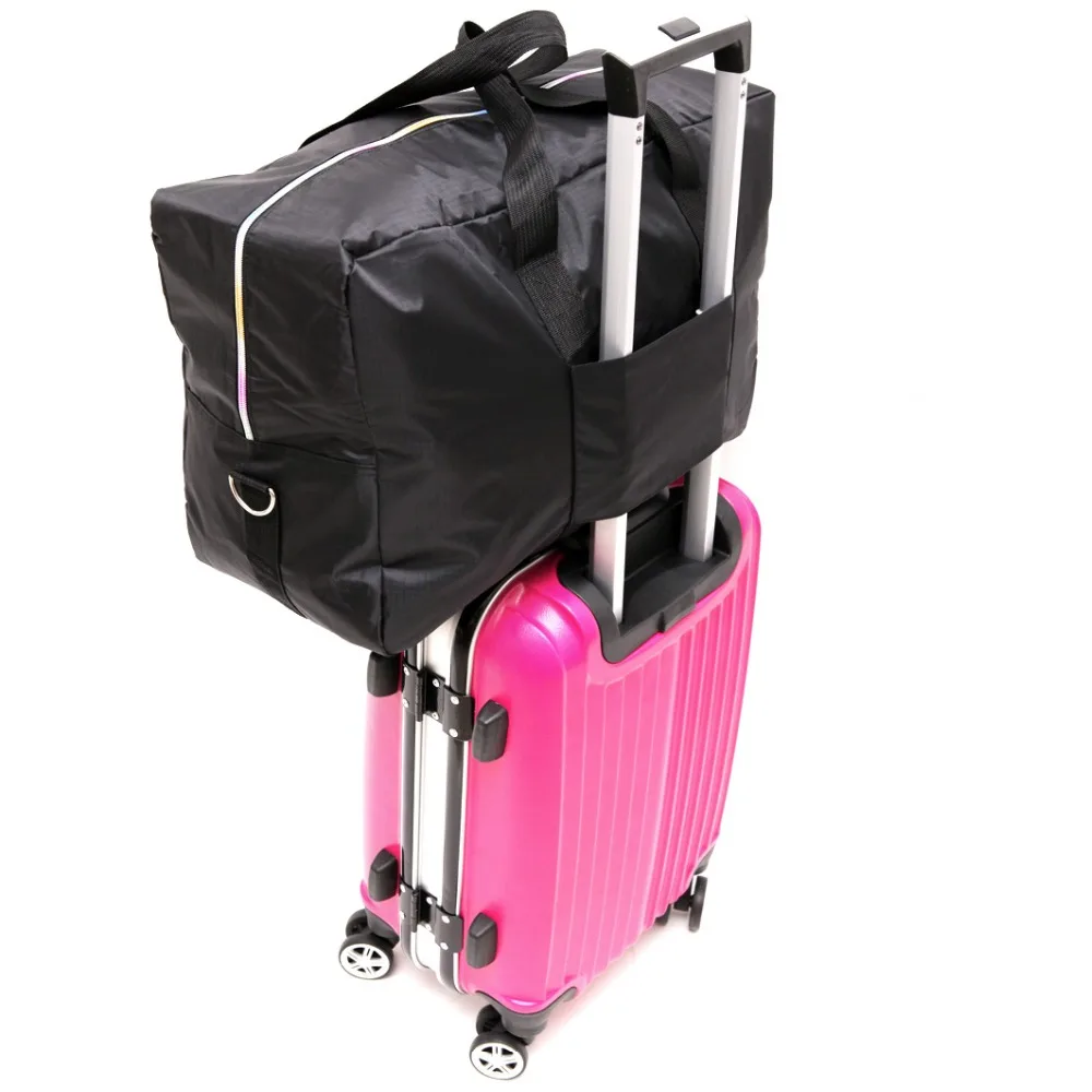 Foldable Travel Bag Women Large Capacity Portable Shoulder Duffle Bag Cartoon Printing Waterproof Weekend Luggage Tote Wholesale
