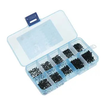 

1000pcs M1-M1.7 Carbon Steel Black Tapping Screws Fastener Round Head Set Kit