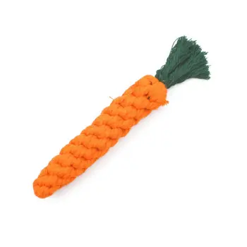 

Cotton rope carrot 23cm woven rope knot carrot shape molar teeth cleaning pet toys practical portable