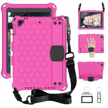 

Kids Case for iPad 9.7 2018 2017 with Pencil Holder Cute EVA Silicone Hand Shoulder Strap Cover for iPad Air 2 Pro 9.7 Air1 Case