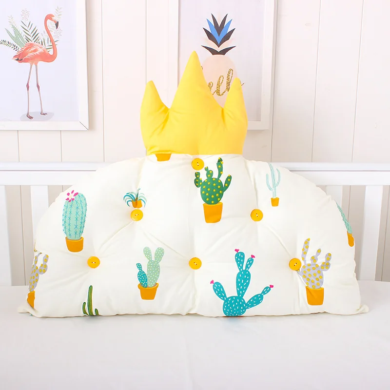 2Bed Bumper Backrest Baby Bedside Cushion Cotton Crown Shape Pillow Crib Protector Pillow Baby Room Bedroom Decoration