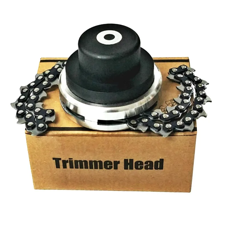 Black Trimmer Head FNICEL Стандартный M10 триммерная головка кисть для цепи резак сад/трава триммерная головка обновленная с утолщенной цепью для газонокосилки - Цвет: Black Trimmer Head