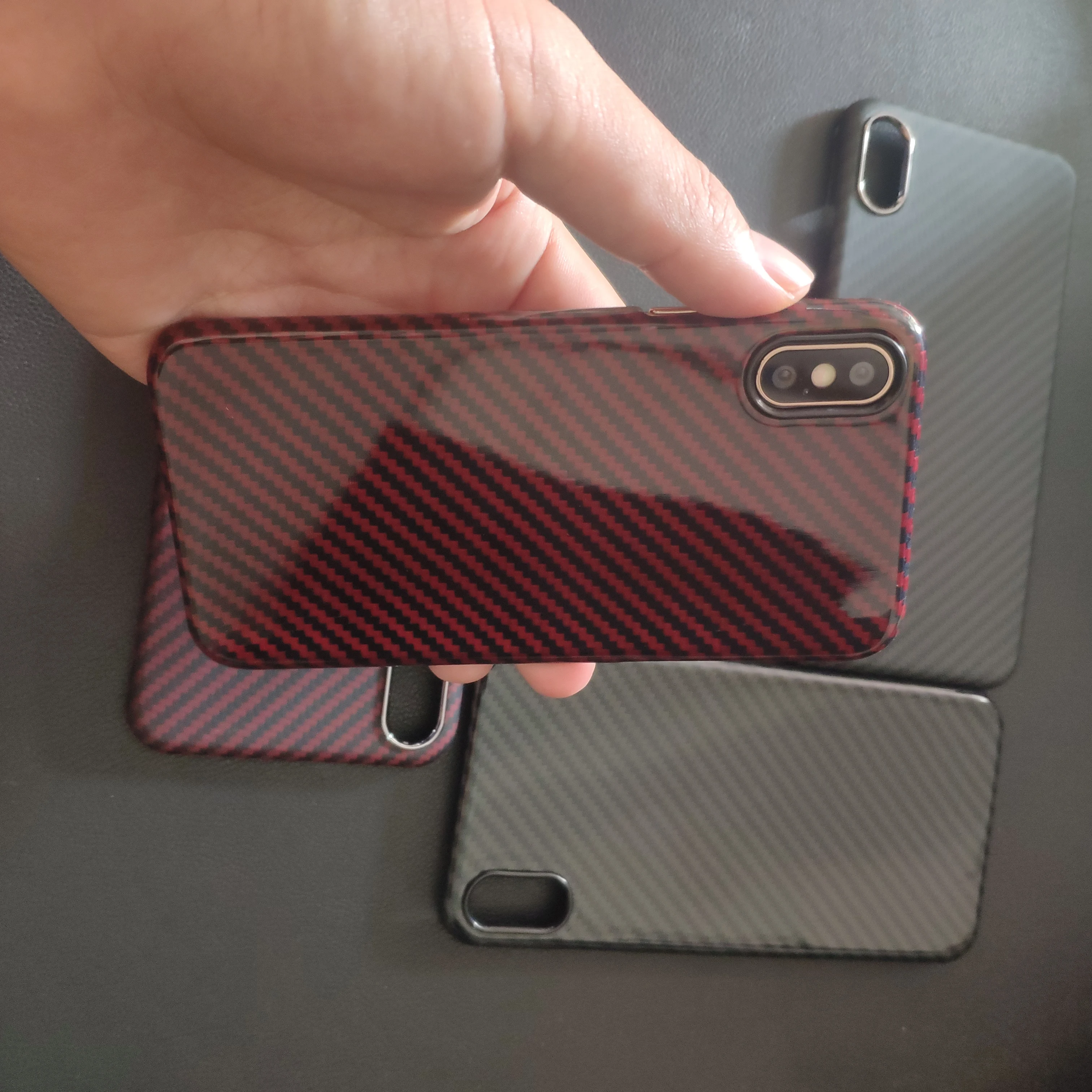 Чехол из углеродного волокна для iPhone 11 Pro Max X XS Max, Ультратонкий чехол, тонкая задняя крышка, глянцевый красный матовый черный для iPhone XS Max 11 Pro