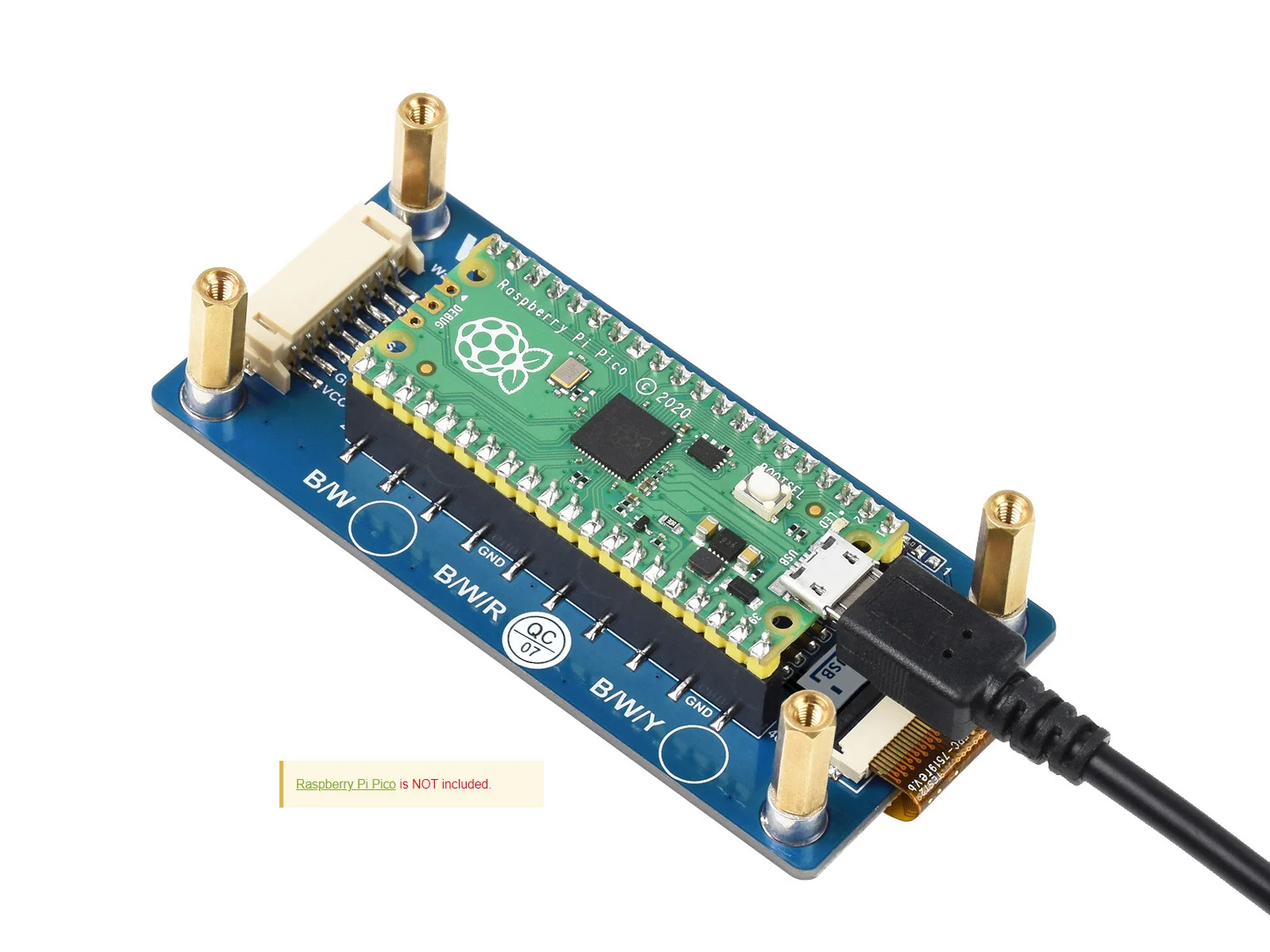 Waveshare-2.9 ġ E-Papier E-Ink ÷  (B), Raspberry Pi Pico, 296  128 ȼ, Rood/zīƮ/Ʈ, Spi ̽