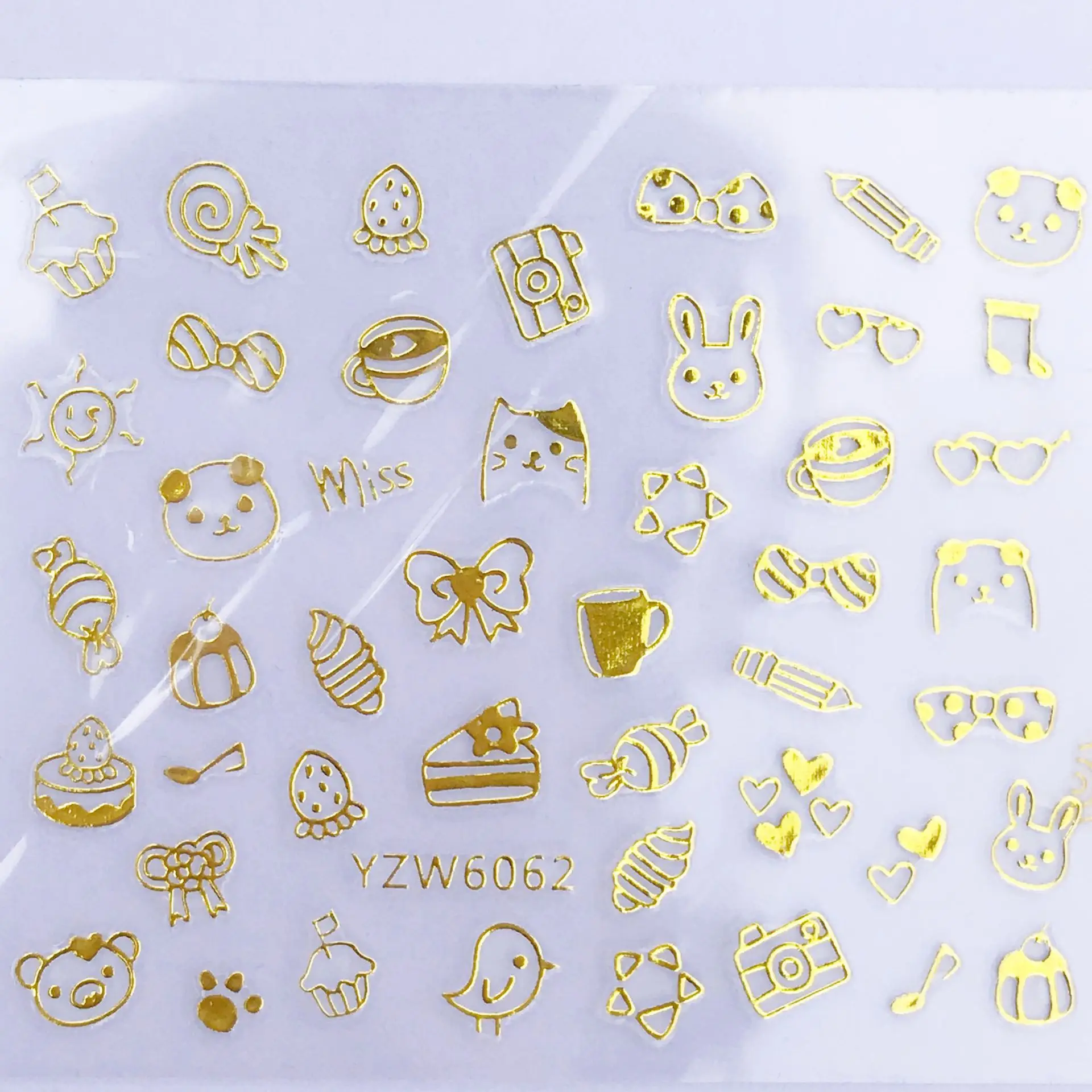 1 шт золотые серебряные рождественские дизайнерские наклейки для ногтей зимние снежные Цветочные слайдеры Водные Наклейки для ногтей Маникюрный Инструмент - Цвет: 6062