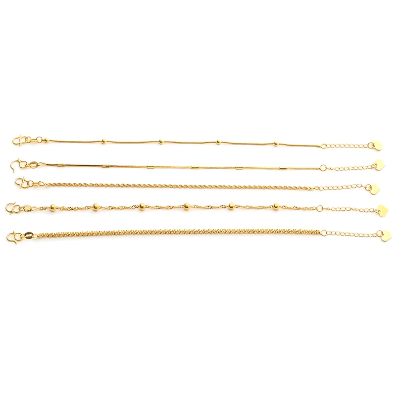 Fashion Copper Plated 24K Gold Chain Bracelet For Men Women Multi-style Twist Beads Chain Adjustable Bracelet Jewelry No Fade - Image 6