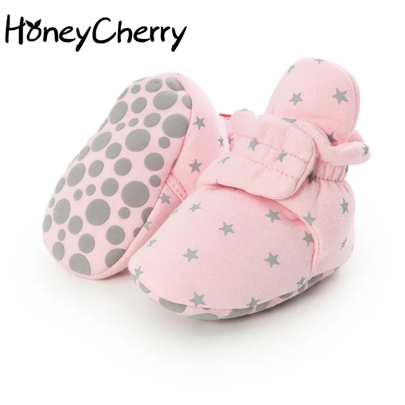 

Spring Autumn Winter Knitted Fabric 2020 New Baby Cotton-Padded Shoes Baby's Toddler Shoes