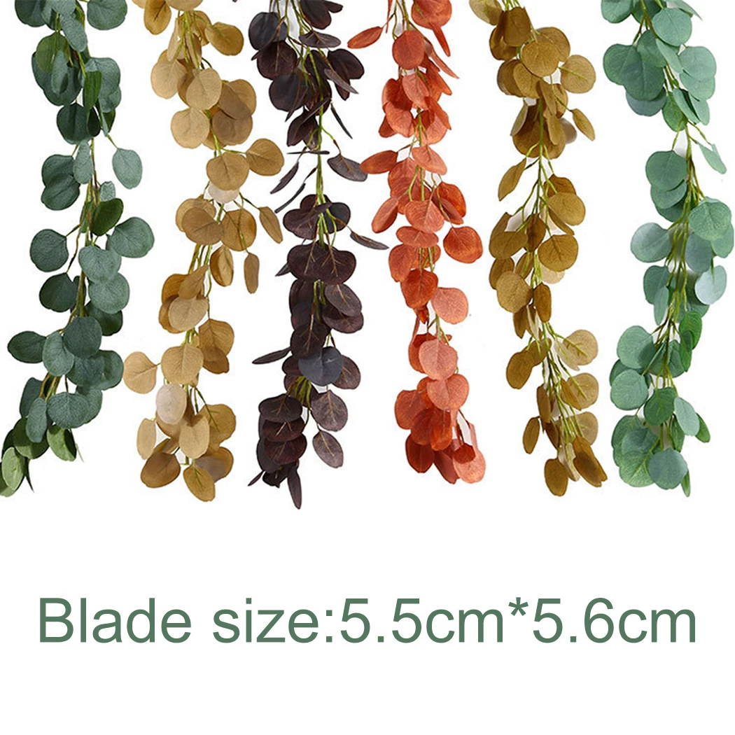 

2m Long Artificial Silk Hanging Eucalyptus Vine Garden Wedding Party Simulation Long Wicker Leaves Vine Decorations