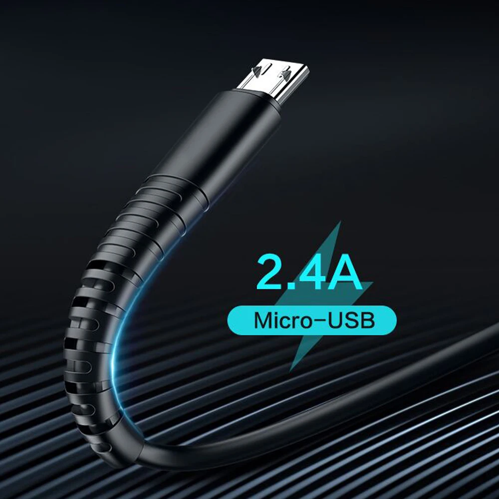 

Micro USB Cable 5v 2.4A Fast Charging Data Cable for Android Samsung Xiaomi Huawei Phone Charger USB B Cord Flat Wire Cables