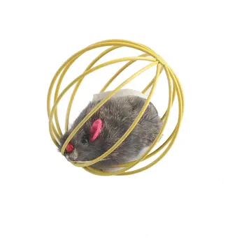 

Random Lovely Fun Gift Playing Toys False Mouse in Rat Cage Ball For Pet Cat Kitten Popular Funny Play Toys Mouse Ball Best Gift
