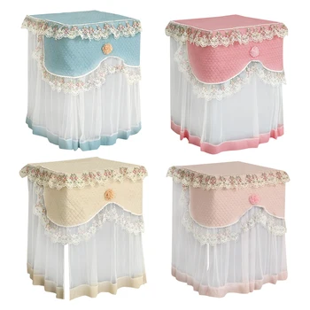 

Lace Floral Washer Dust Cover Ruffles embroidery Protection Front Durable Soft Home Lace proof Case Washer Dust Cover