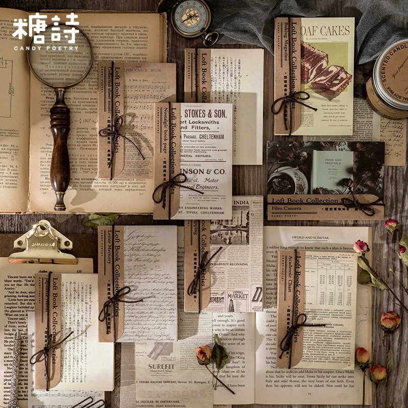 60pcs Retro Loft Book Theme Material Background Collage Paper Junk Journal Diary Planner Scrapbooking Decorative Diy Craft Paper Stationery Sticker Aliexpress