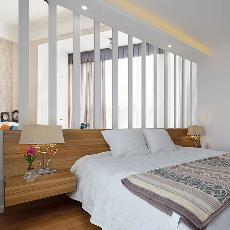 Наклейки на стену акриловые 3D Зеркало Настенные обои цвет серебристый Золотой 3