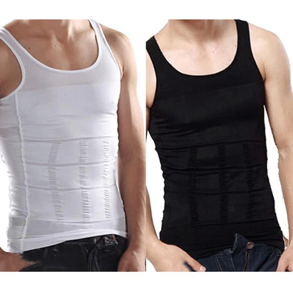  Shirt For Men Sleeveless Vest Corset Tight Underwear Chest Tummy Shaper